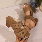Damen Wedge-Pantoletten mit elegantem Lochdesign und komfortablem Fußbett R&B