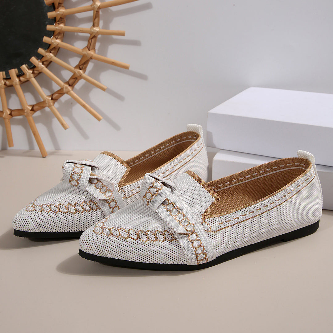 Damen elegante Mokassins mit dekorativem Schleifen-Detail R&B
