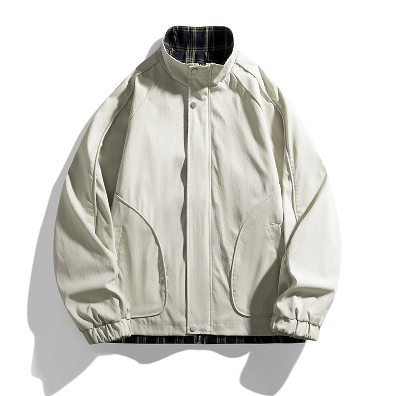 Herren lässige Übergangsjacke mit hohem Kragen und praktischen Reißverschlusstaschen R&B