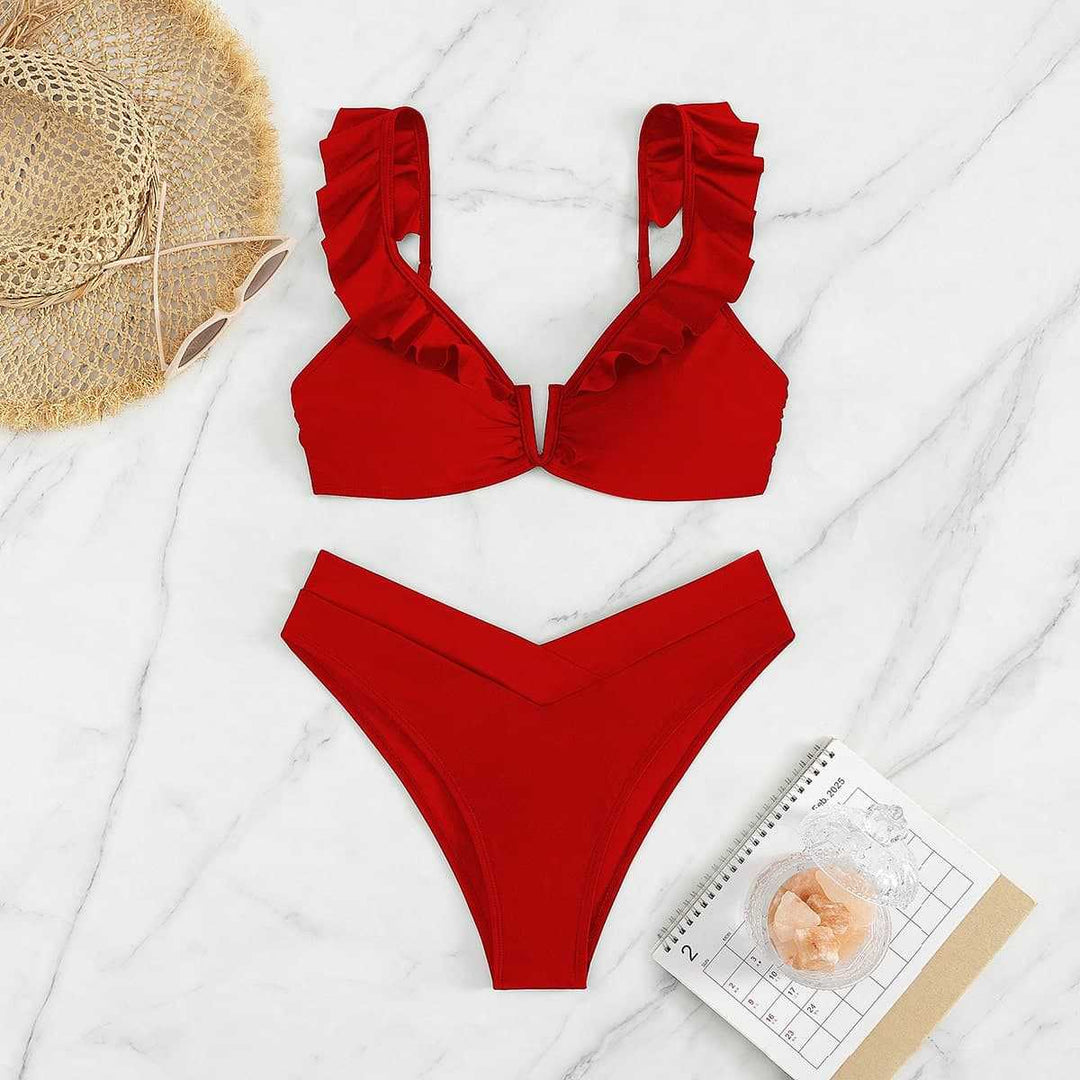 Damen Bikini-Set mit raffinierten Rüschendetails R&B