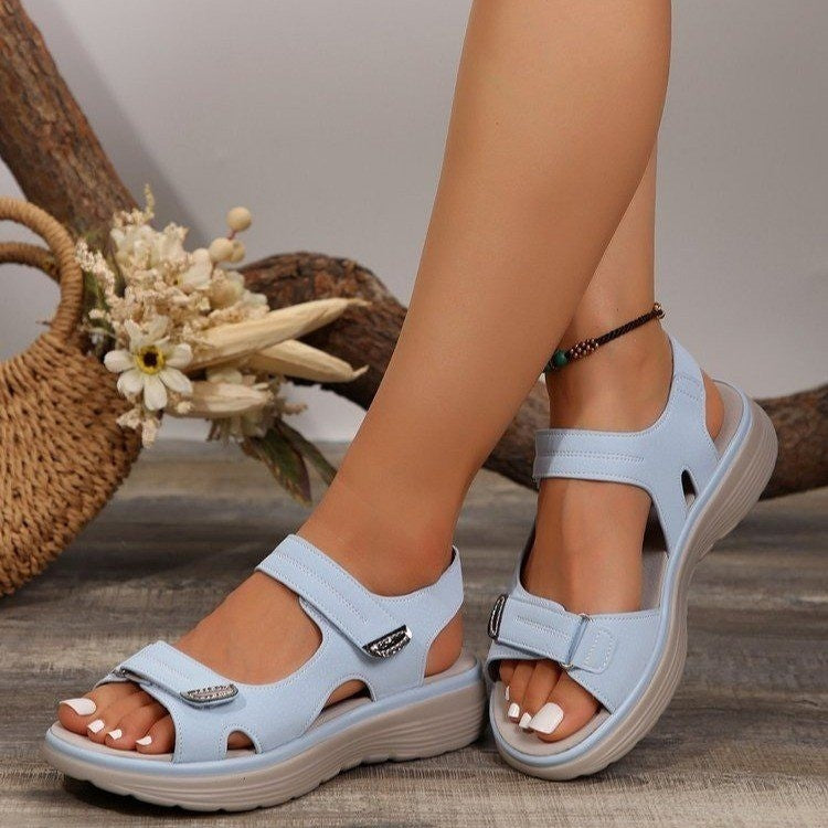 Damen bequeme Sandalen mit verstellbaren Riemen R&B