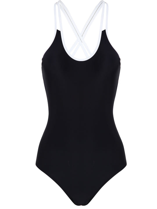 Damen Einteiliger Badeanzug mit trendigem Kreuzträger-Design R&B