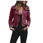 Damen nan taillierte Bikerjacke aus Veloursimitat mit asymmetrischem Reißverschluss und Reißverschlussärmeln R&B