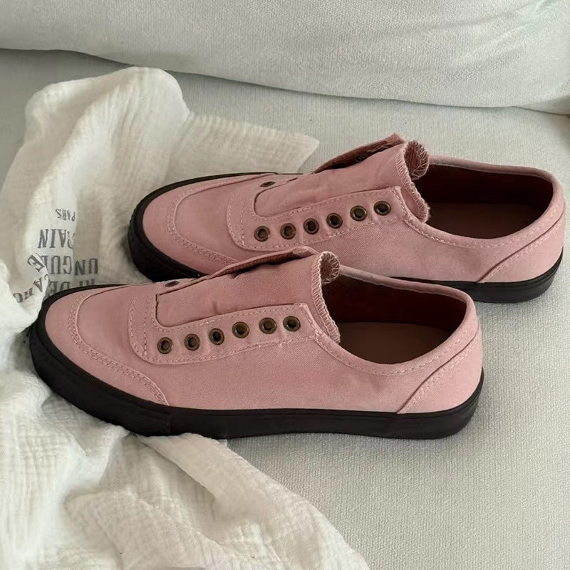 Damen Bequeme Slip-On Sneakers aus weichem Textil R&B