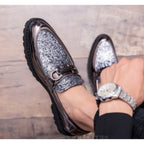 Damen Elegante Mokassins mit glitzerndem Obermaterial und modischem Design R&B