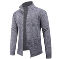 Herren Freizeit Strickjacke mit hohem Kragen und modernem Zipper