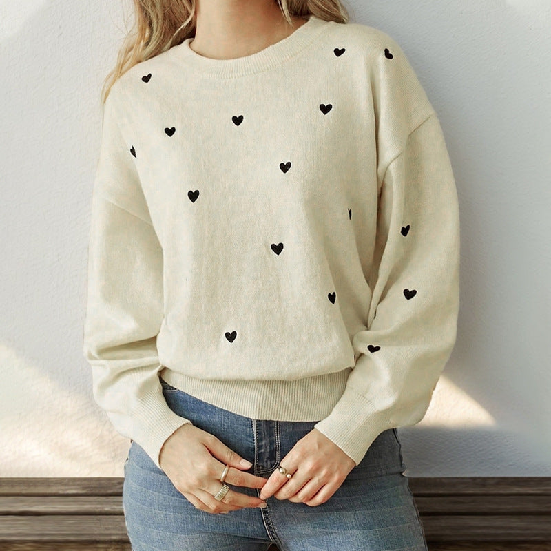 Damen kuscheliger Pullover mit Herzmotiven R&B