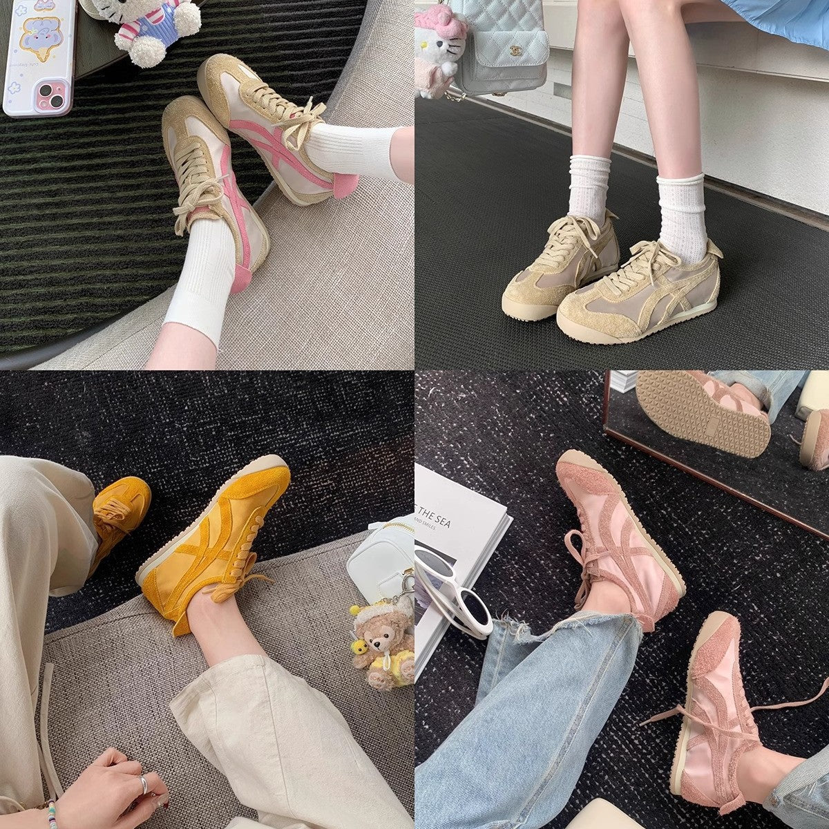 Damen modische Sneakers mit hochwertigem Wildleder und atmungsaktiver Konstruktion R&B