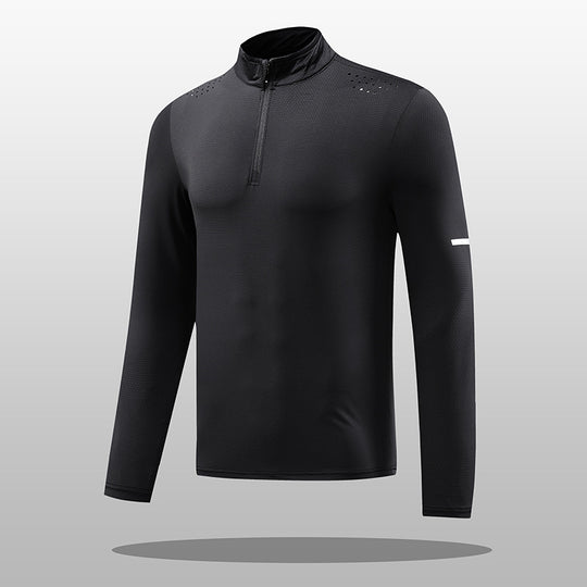 Herren Funktions-Langarmshirt mit Reißverschluss und atmungsaktivem Material R&B