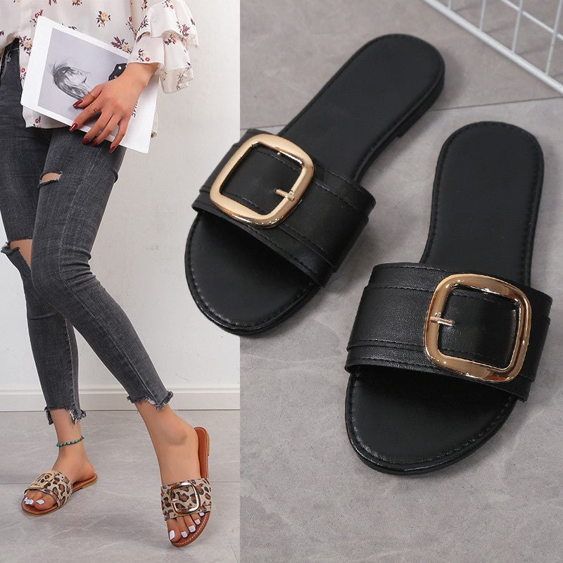 Damen modische Slipper mit eleganter Schnallen-Details R&B