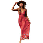 Damen Maxikleid mit floralen Mustern und verstellbaren Spaghettiträgern R&B