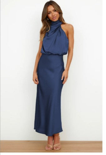 Damen Elegantes Etuikleid mit asymmetrischem Kragen und fließendem Schnitt R&B
