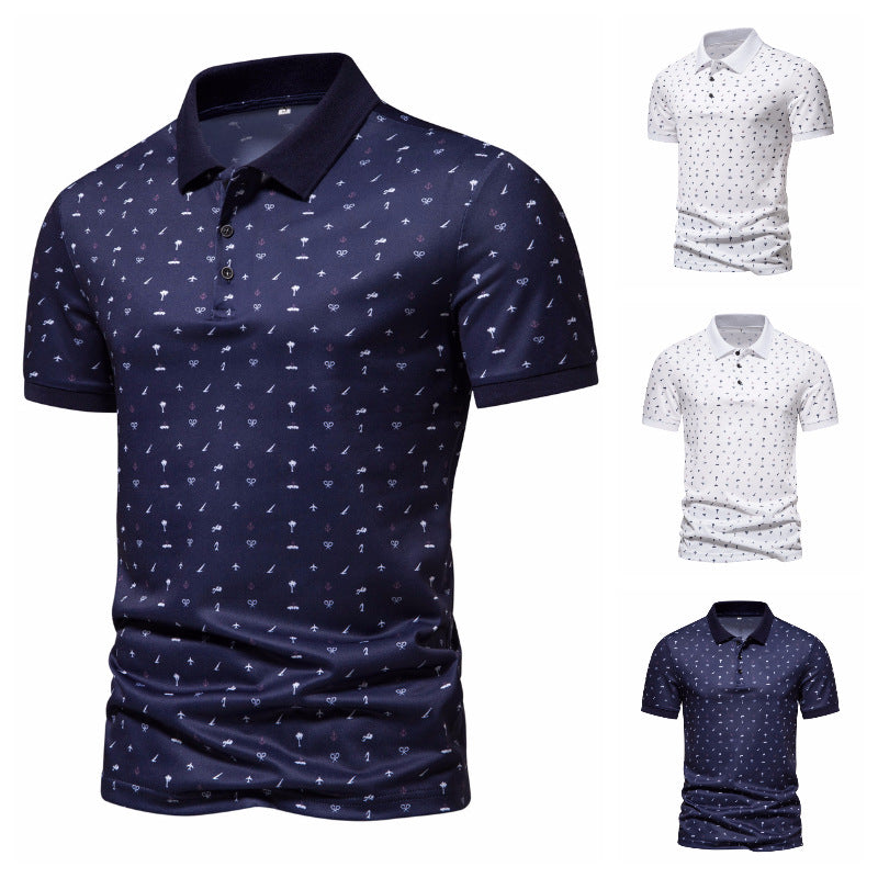 Herren Polohemd mit stilvollem Allover-Muster
