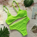 Damen Triangel-Bikini mit elastischem Wellenmuster und komfortablem Schnitt R&B