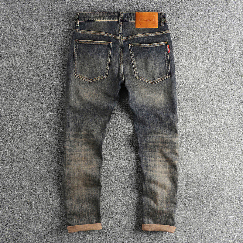 Herren Slim-Fit Jeans mit lässigem Used-Look R&B