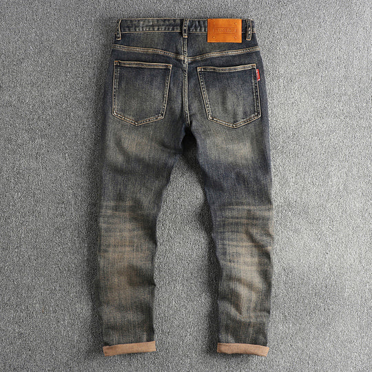Herren Slim-Fit Jeans mit lässigem Used-Look R&B