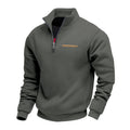 Herren nan Halbzip-Sweatshirt aus schwerem Fleece mit Stehkragen und verdeckter Brusttasche R&B