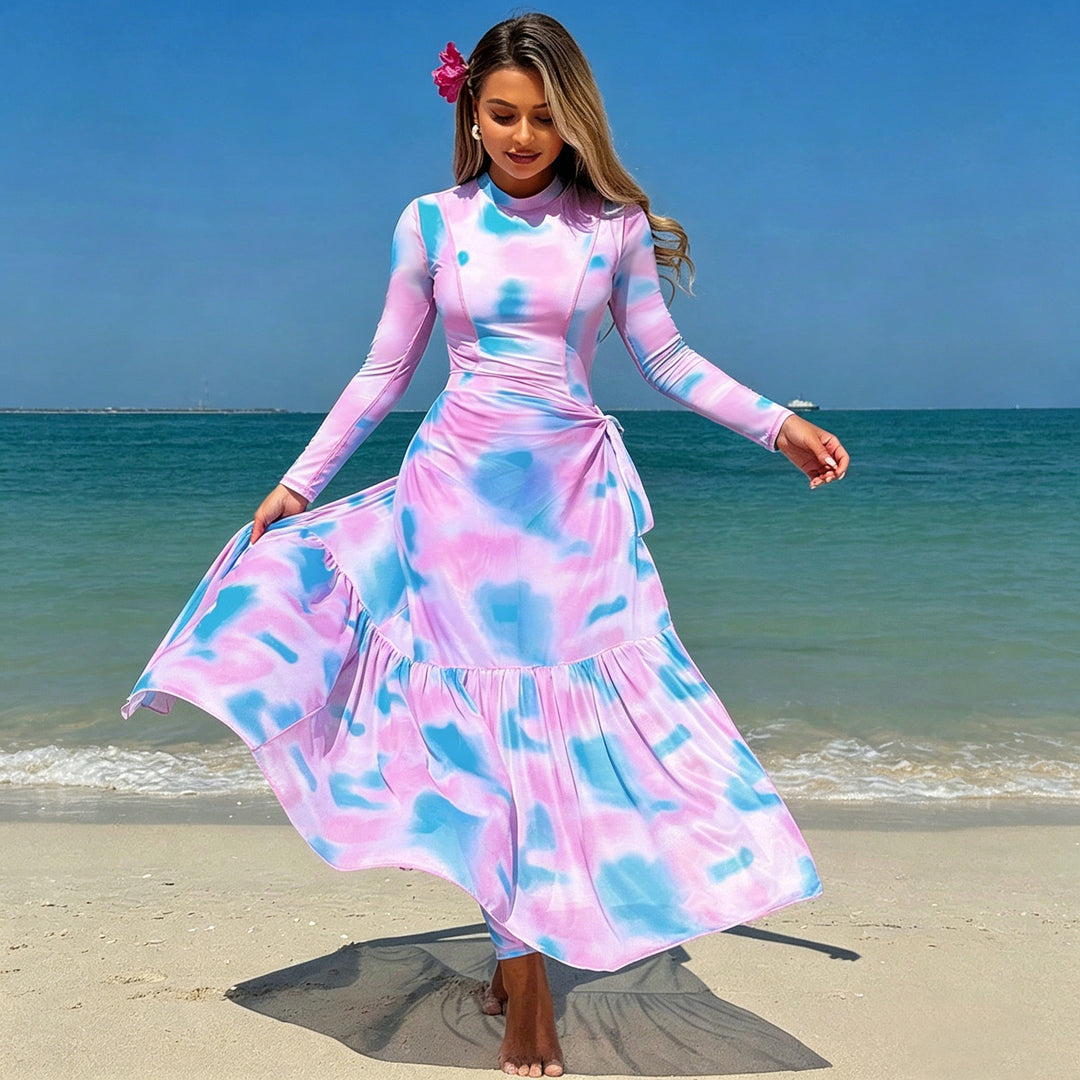Damen Langärmliges Maxikleid R&B