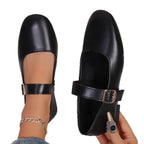 Damen Ballerina-Schuhe mit verstellbarem Riemendesign und bequemem Fußbett R&B