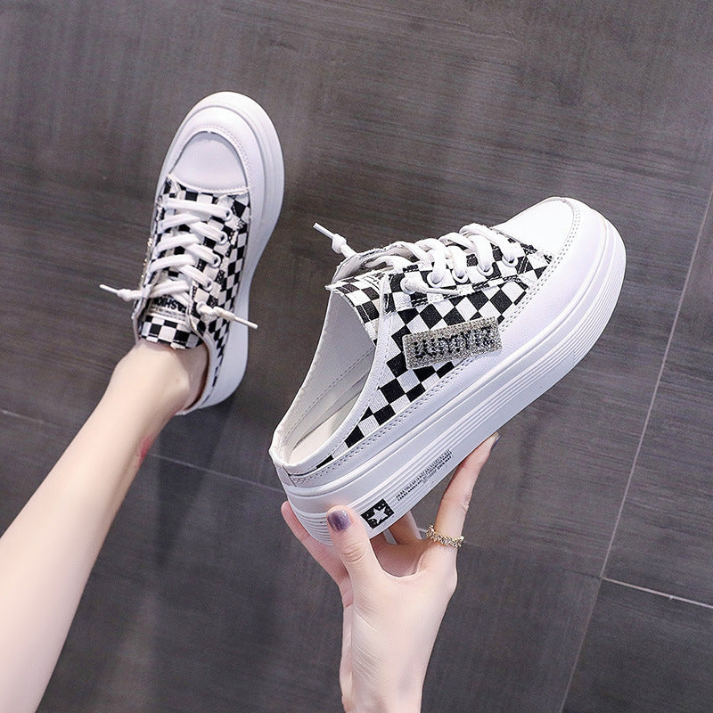 Damen Sportliche Sneaker mit modernem Schachbrettmuster und rutschfester Sohle