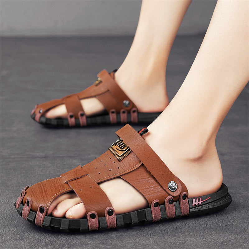 Herren Bequeme Leder-Sandalen mit innovativem Riemensystem R&B