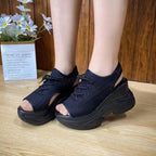 Damen Sportliche Plateau-Sandalen mit atmungsaktiver Obermaterial R&B