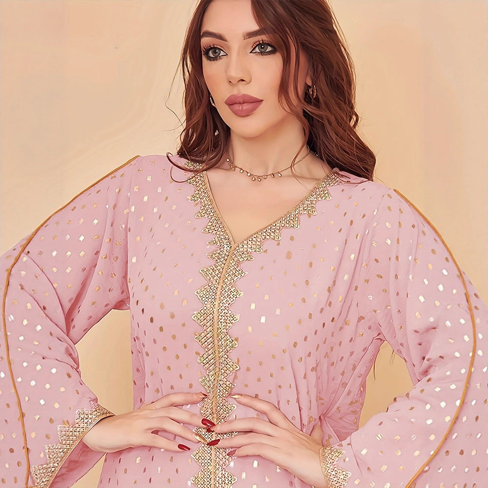 Damen Elegantes Kaftan Kleid R&B
