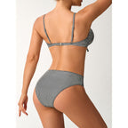Damen Bikini mit modischem Knoten und hoch geschnittenem Slip R&B