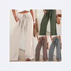 Damen Leichte und luftige Palazzohose mit seitlichen Taschen R&B