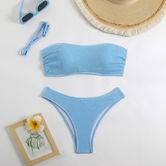 Damen Bandeau-Bikini mit strukturiertem Design R&B