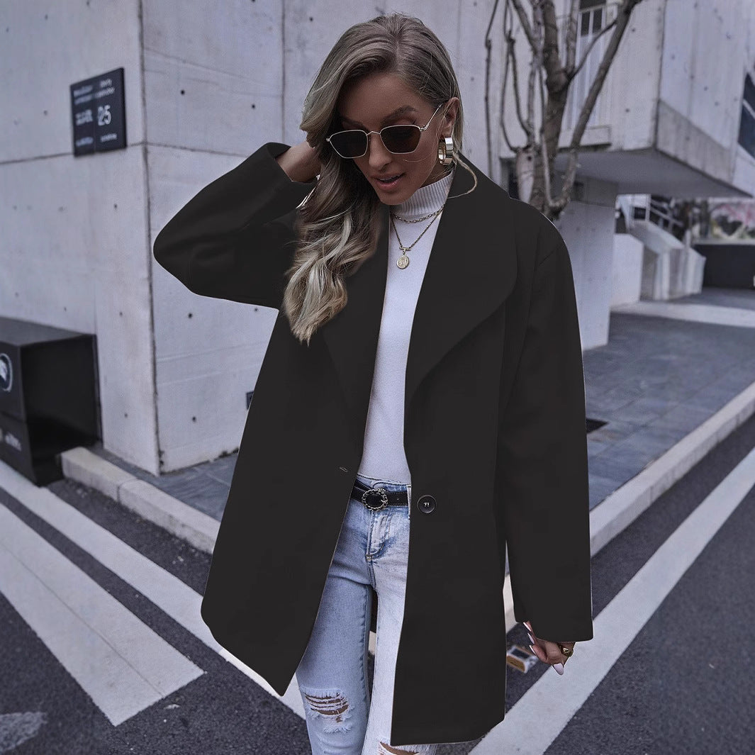Damen modischer Oversized-Mantel mit strukturiertem Design R&B