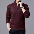 Herren Strickpullover mit modernem Stehkragen und strukturierter Oberfläche R&B