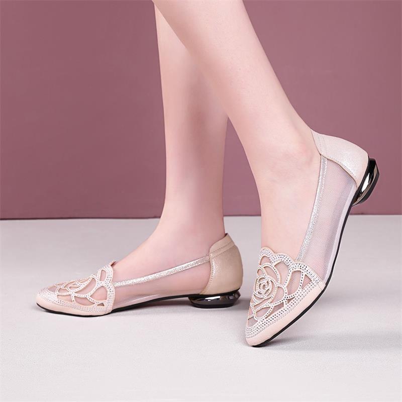 Damen Ballerinas mit eleganten Spitzen und flacher Sohle R&B