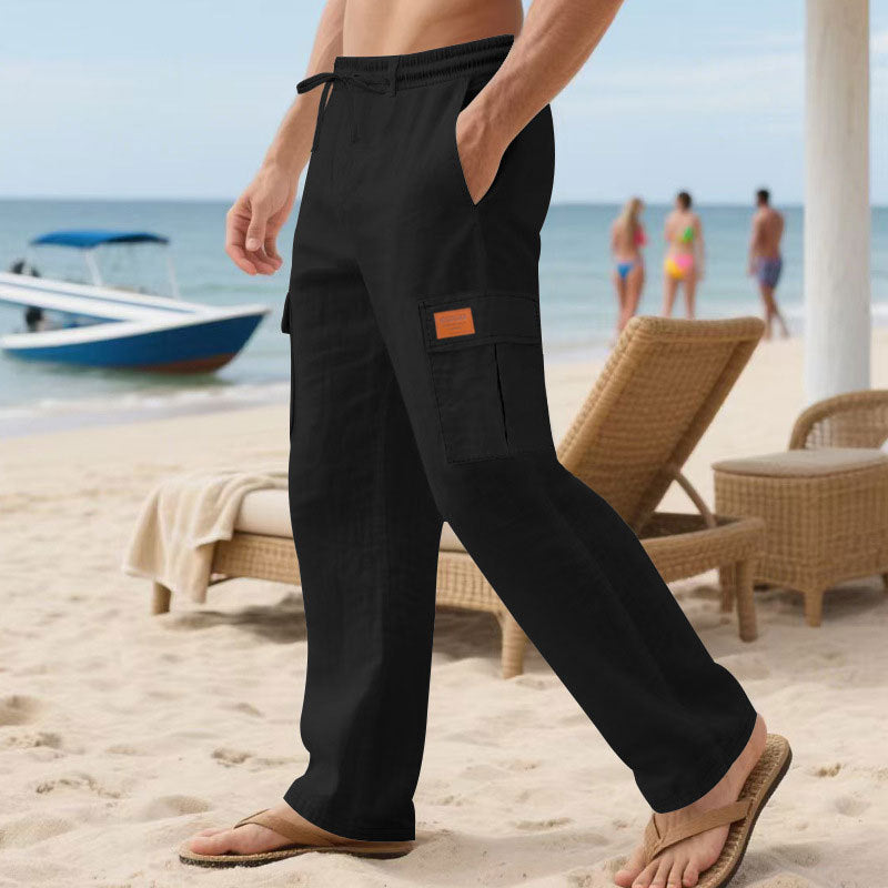Herren Cargo-Hose mit elastischem Bund und seitlichen Taschen R&B