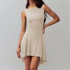 Damen ärmelloses asymmetrisches Kleid