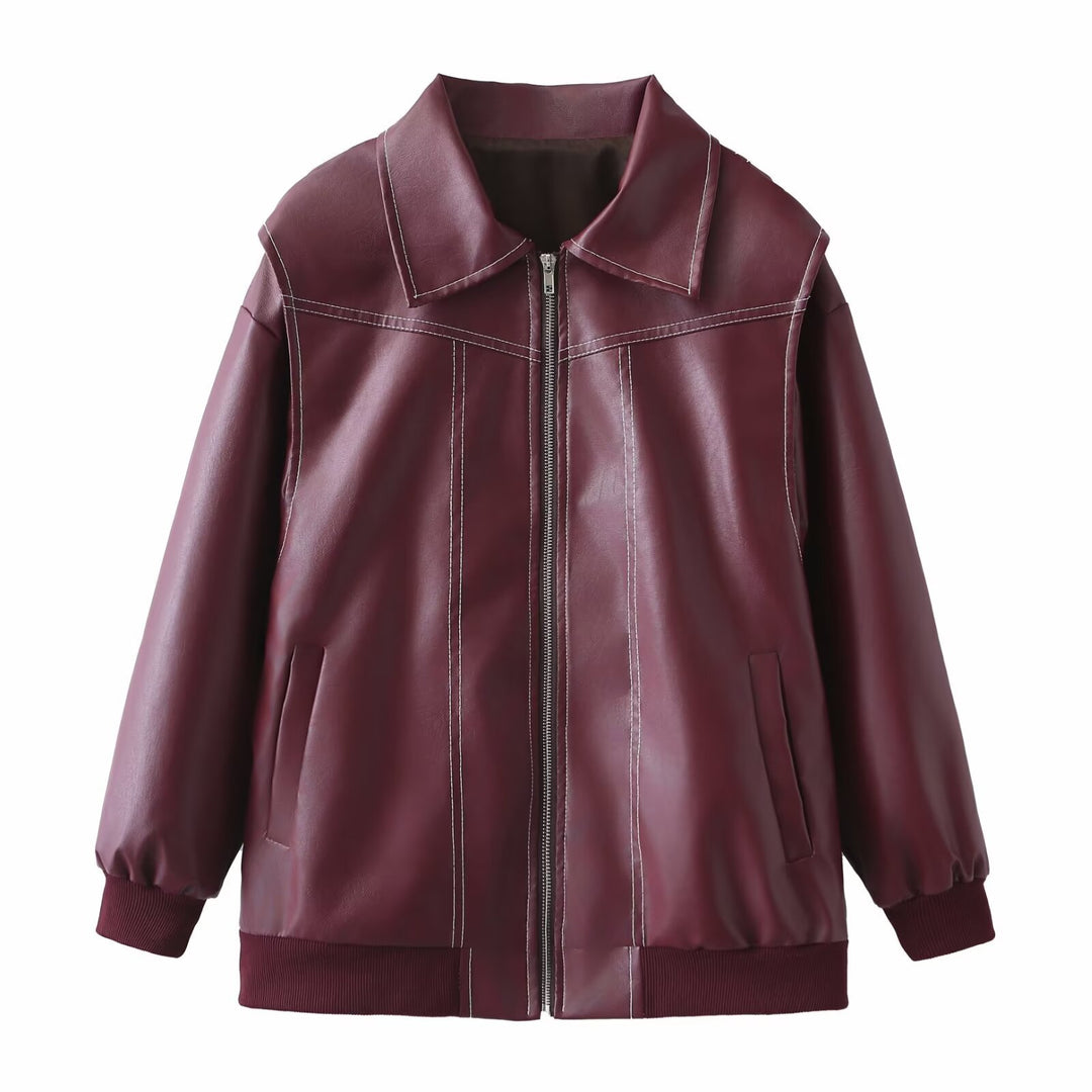 Damen modische jacke mit strukturiertem Kragen und praktischen Taschen R&B