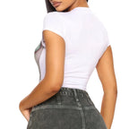 Damen Bodysuit mit modernen Druckdesigns und figurbetontem Schnitt R&B