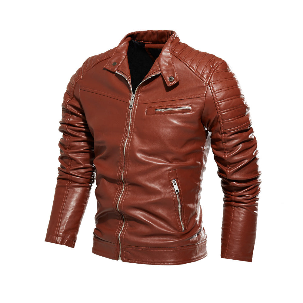 Herren Kunstlederjacke im stylishen Design mit robusten Details R&B