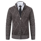 Herren modische Strickjacke mit hochabschließendem Kragen und stilvollem Zipper