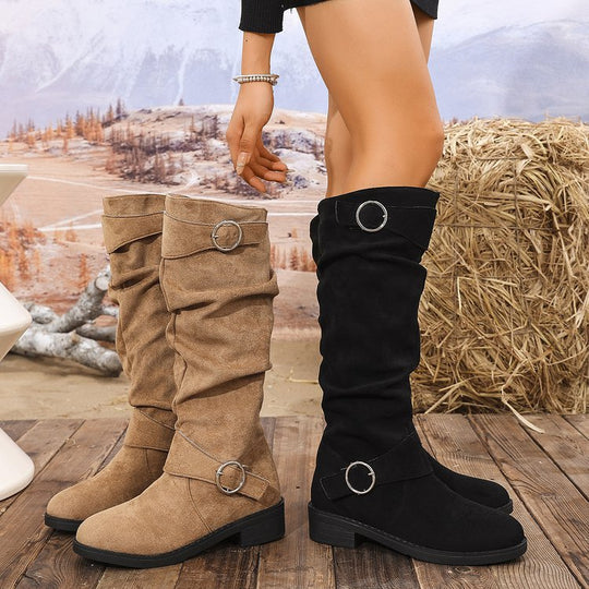 Damen Hohe Stiefel mit modischem Ringdetail und komfortablem Innenfutter R&B