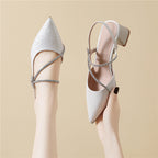 Damen Elegante Slingback-Pumps mit funkelndem Schmuckdetail R&B