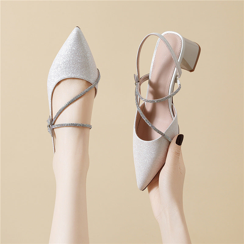 Damen Elegante Slingback-Pumps mit funkelndem Schmuckdetail R&B