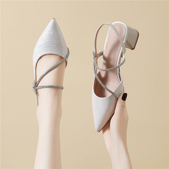 Damen Elegante Slingback-Pumps mit funkelndem Schmuckdetail R&B