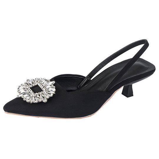 Damen Slingback-Pumps mit funkelndem Schmuckdetail R&B
