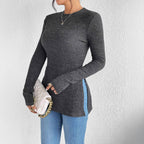 Damen Langärmliges Rippstrickoberteil R&B