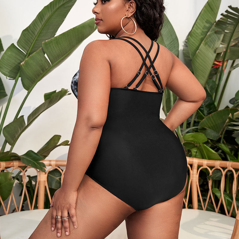 Damen Einteiler Badeanzug mit V-Ausschnitt und figurschmeichelndem Design R&B