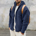 Herren Fleecejacke mit praktischem Reißverschluss und Kapuze R&B