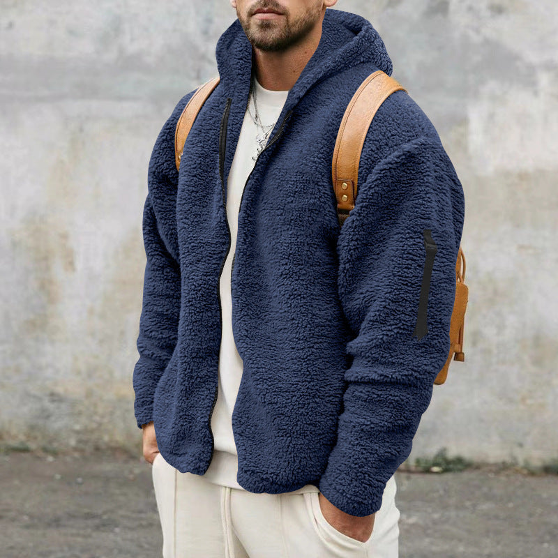 Herren Fleecejacke mit praktischem Reißverschluss und Kapuze R&B