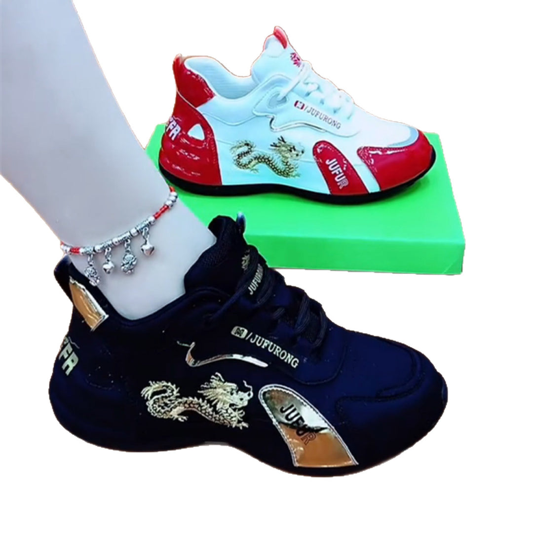 Damen Sportliche Sneakers mit trendigem Drachenmuster R&B