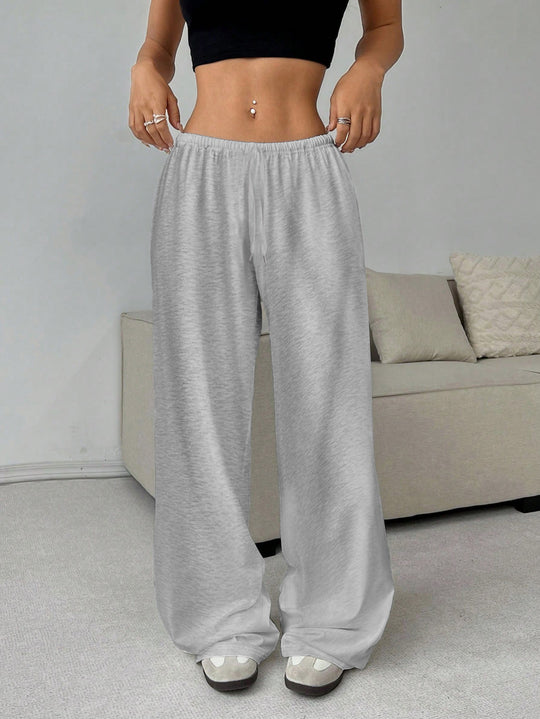 Damen Weit geschnittene Stoffhose mit elastischem Bund und komfortablem Schnitt R&B
